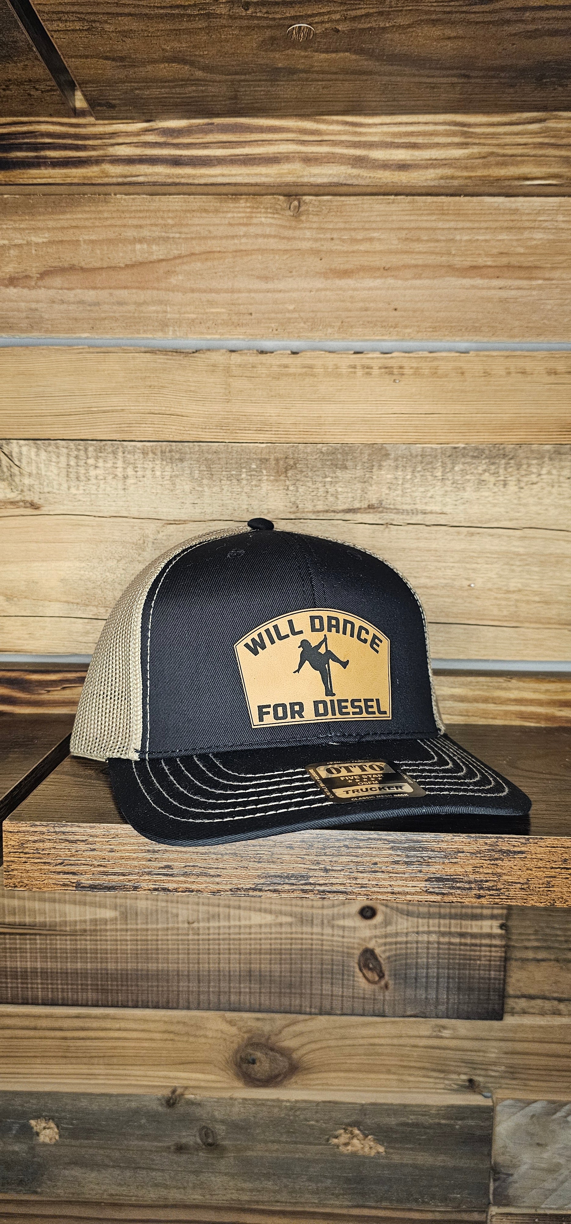 Richardson 112 Hat Blk/tan dance for diesel patch