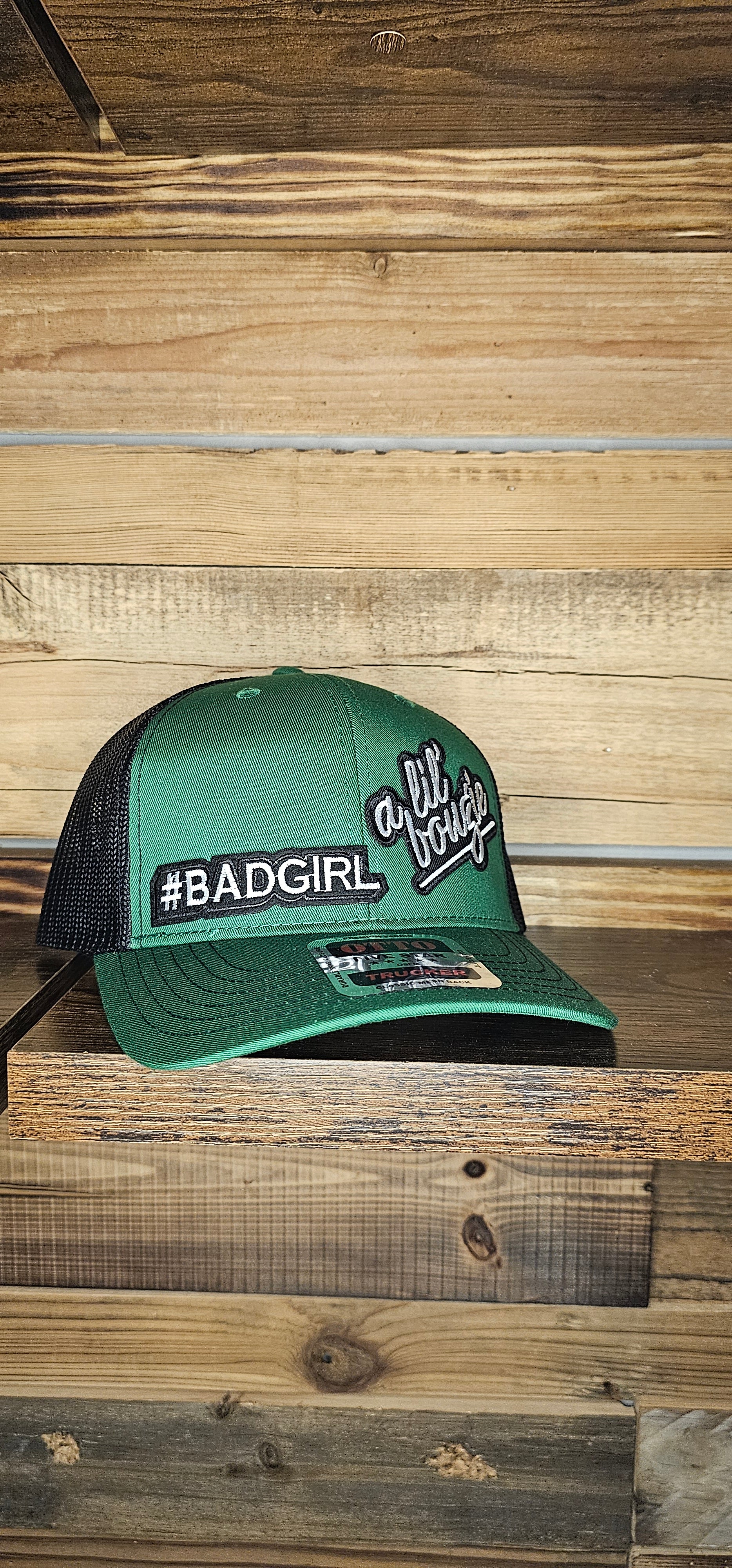 Richardson 112 Hat grn/blk embroidered patches
