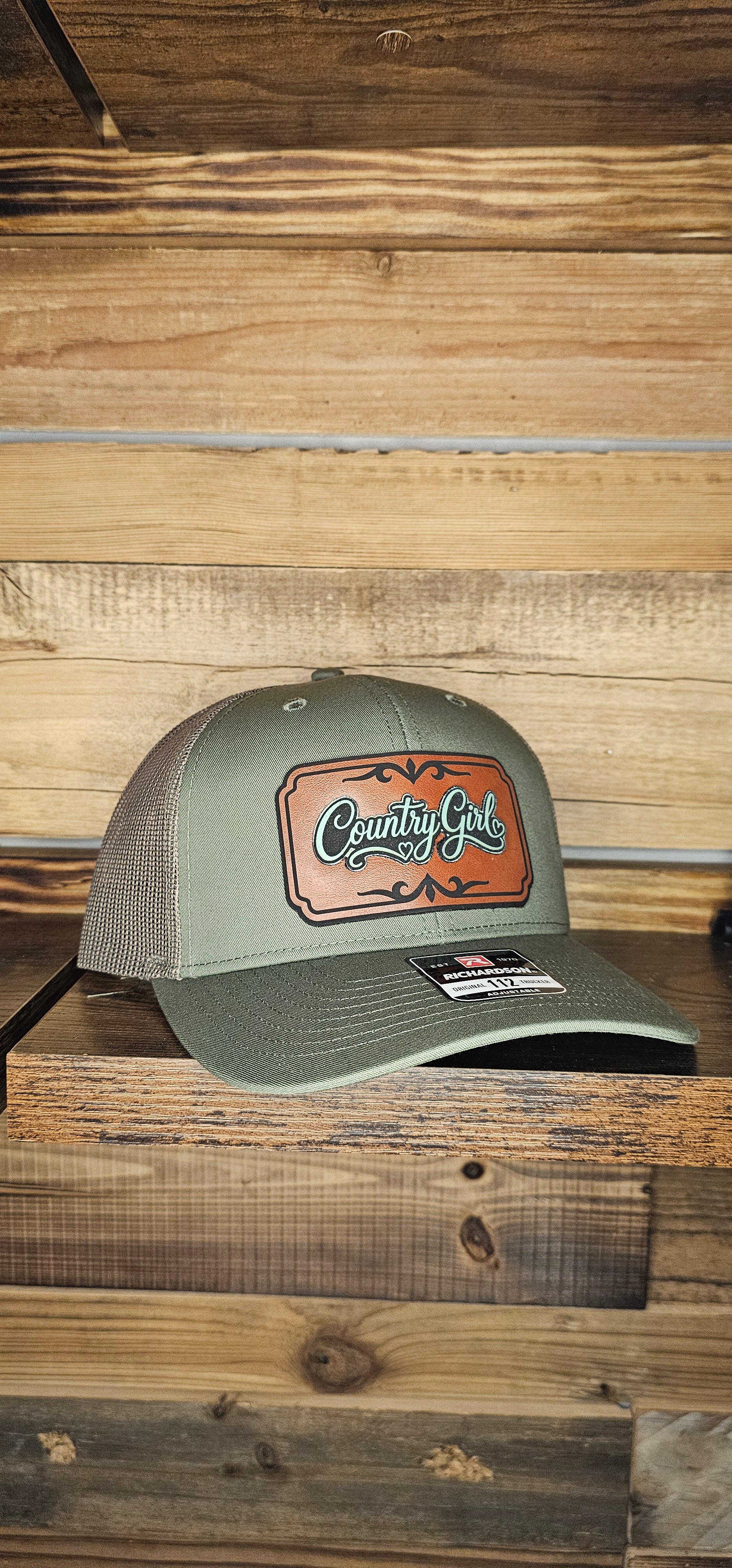 Richardson 112 Hat Loden w/ Country Girl leather patch